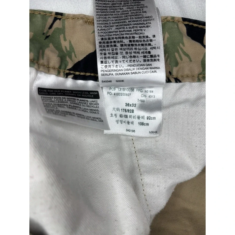 Levi's 511 Tiger Stripe Camouflage Chino Pants Men's 36x32 100% Cotton Vintage